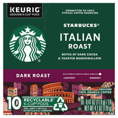 Starbucks Dark Italian Roast 100% Arabica Ground Coffee K-Cup Pods, 0.41 oz