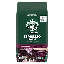 Starbucks Espresso Dark Roast Whole Bean Coffee, 12 oz