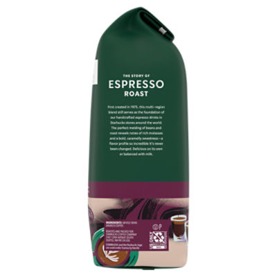 Starbucks Espresso Dark Roast Whole Bean Coffee, 12 oz - Fairway