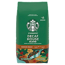 Starbucks Decaf House Blend Medium Roast Decaffeinated Ground Coffee, 12 oz, 12 Ounce