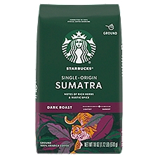 Starbucks Sumatra Single-Origin Dark Roast Ground Coffee, 18 oz