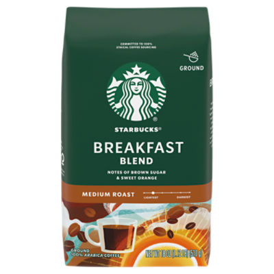 Starbucks Breakfast Blend Medium Roast Ground Coffee, 18 oz The Fresh