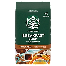 Starbucks Breakfast Blend Medium Roast Ground Coffee, 18 oz, 18 Ounce