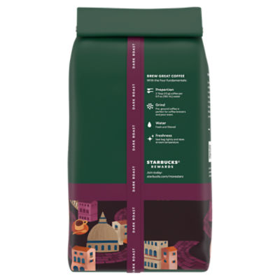 Starbucks Dark Italian Roast 100% Arabica Ground Coffee, 12 oz