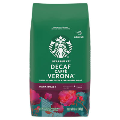 Starbucks Decaf Caffè Verona Dark Roast Ground Coffee, 12 oz