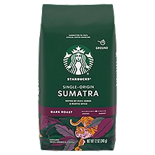 Starbucks Single-Origin Sumatra Dark Roast Ground Coffee, 12 oz