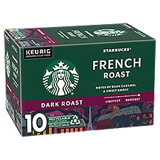 Starbucks French Dark Roast Ground Coffee K-Cup Pods, 0.42 oz, 10 count