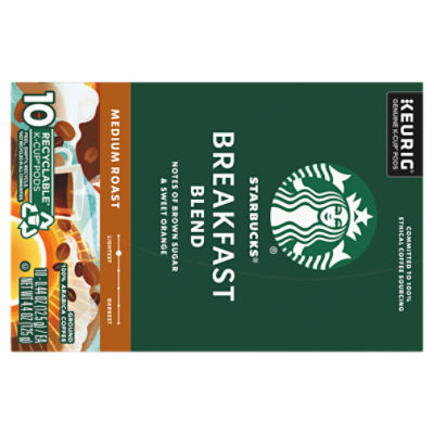 Starbucks Breakfast Blend Medium Roast Ground Coffee K Cup Pods