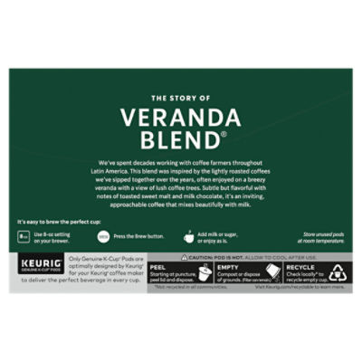 Starbucks Veranda Blend Blonde Roast Ground Coffee K Cup Pods