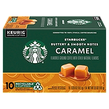 Starbucks Buttery & Smooth Notes Caramel Ground Coffee K-Cup Pods, 0.35 oz, 10 count