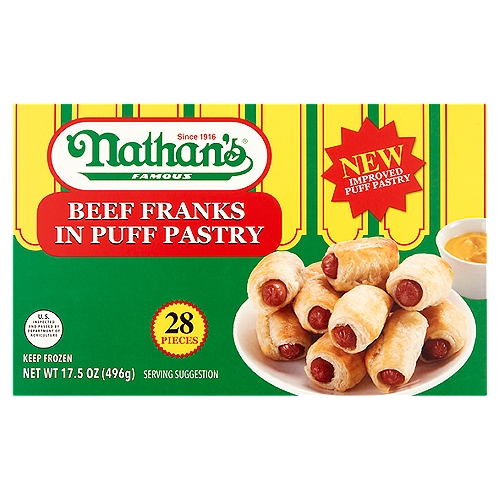 Nathan's Famous Beef Franks in Puff Pastry, 28 count, 17.5 oz