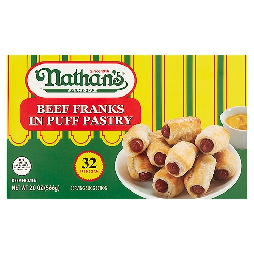 Nathan's Famous Beef Franks in Puff Pastry, 32 count, 20 oz