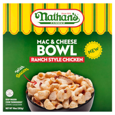 Nathan's Famous Ranch Style Chicken Mac & Cheese Bowl, 10 oz
