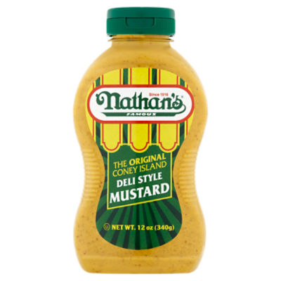 Nathan's Famous The Original Coney Island Deli Style Mustard, 12 oz