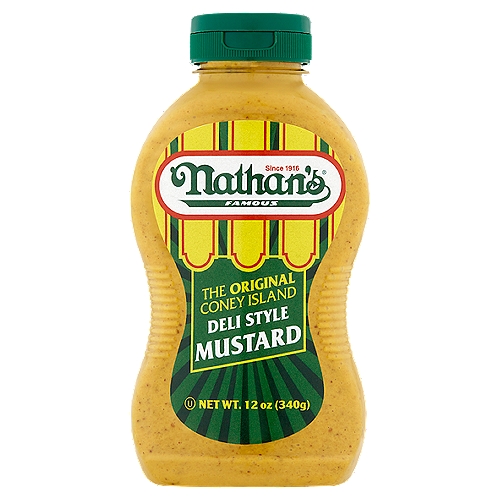 Nathan's Famous The Original Coney Island Deli Style Mustard, 12 oz