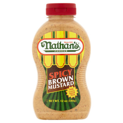 Nathan's Famous Spicy Brown Mustard, 12 oz - Fairway