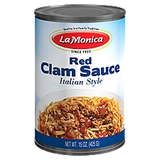 La Monica Clam Sauce, Italian Style Red, 15 Ounce