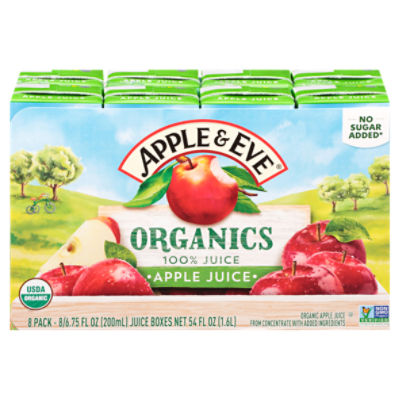 Apple & Eve Organics Apple 100% Juice, 6.75 fl oz, 8 count