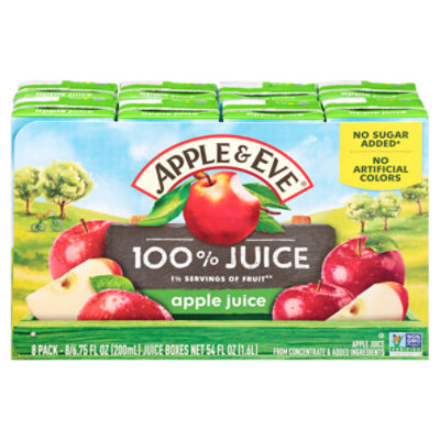 Apple & Eve Apple Juice, 6.75 fl oz, 8 count
