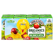 Apple & Eve Organics Big Bird's Apple 100% Juice, 4.23 fl oz, 8 count, 1 Litre