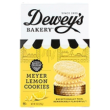 Dewey's Bakery Moravian Style Meyer Lemon, Cookie Thins, 9 Ounce