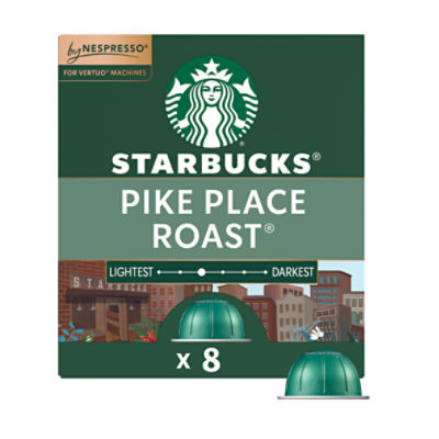 Starbucks Pike Place Roast Medium Roast Ground Coffee in Aluminum Capsules, 8 count, 3.52 oz