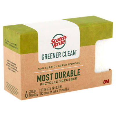 Scotch Brite Scrub Sponges, Non-Scratch, Greener Clean - 6 sponges