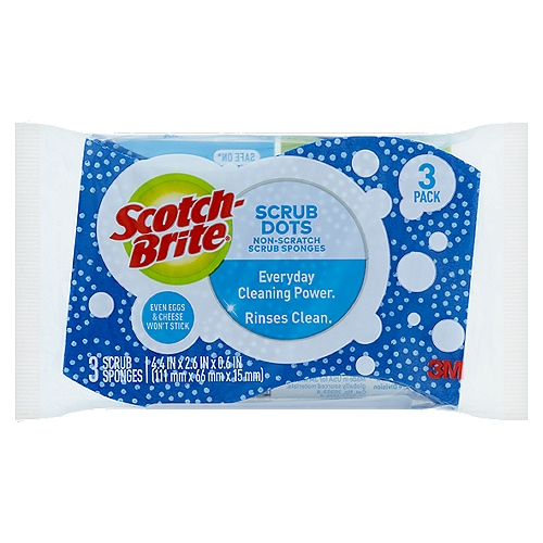 Scotch-Brite® Scrub Dots Non-Scratch Scrub Sponge, 3/Pack
One Scotch-Brite® Sponge Outlasts 10 Rolls of Paper Towels