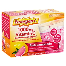 Emergen-C Vitamin C Pink Lemonade Flavored Fizzy Drink Mix, 1,000 mg, 0.31 oz, 30 count