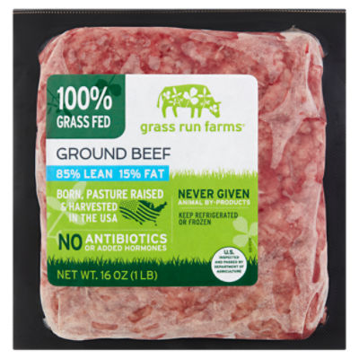 Grass Run Farms 85% Lean 15% Fat Ground Beef, 16 oz, 16 Ounce