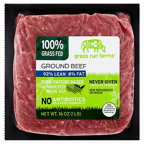 Grass Run Farms 92% Lean 8% Fat Ground Beef, 16 oz