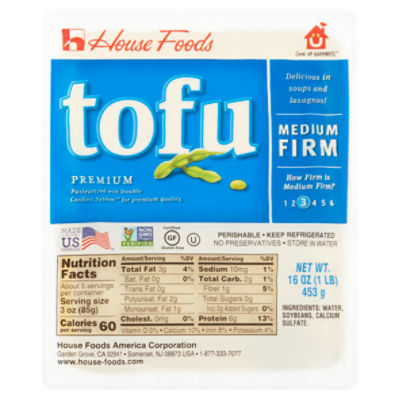 House Foods Premium Medium Firm Tofu, 16 oz, 16 Ounce