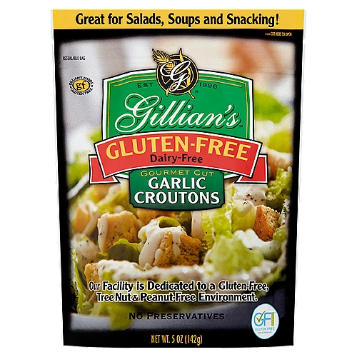 Gillian's Gluten-Free Gourmet Cut Garlic Croutons, 5 oz