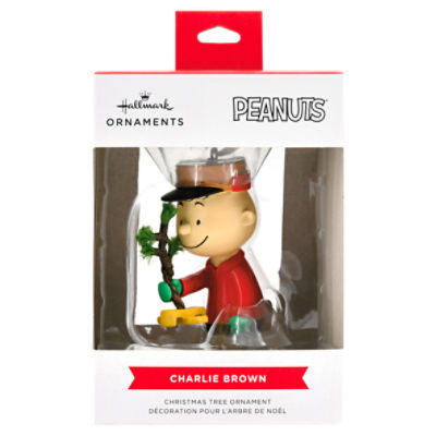 Hallmark Christmas Ornament (Peanuts Charlie Brown Kneeling With Tree)