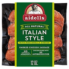 Aidells® Smoked Chicken Sausage, Italian Style with Mozzarella Cheese, 12 oz. (4 Fully Cooked Links)