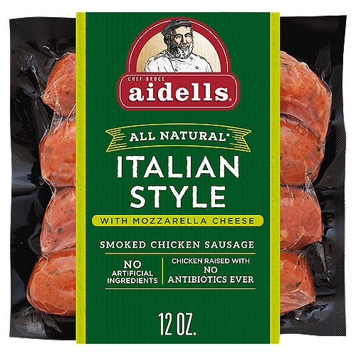 Aidells® Smoked Chicken Sausage, Italian Style with Mozzarella Cheese, 12 oz. (4 Fully Cooked Links)