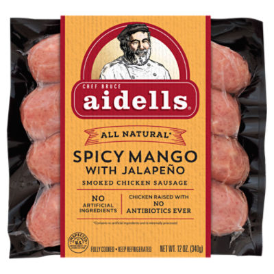 Aidells Spicy Mango with Jalapeño Smoked Chicken Sausage, 4 count, 12 oz