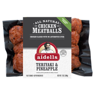 Aidells® Chicken Meatballs, Teriyaki & Pineapple, 12 oz., 12 Ounce