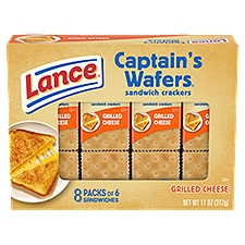 Lance Sandwich Crackers, Captain's Wafer Grilled Cheese, 8 Individual Packs, 6 Sandwiches Each