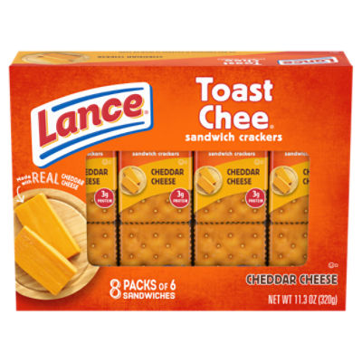 Lance ToastChee Real Cheddar Cheese Sandwich Crackers, 8 count, 11.3 oz