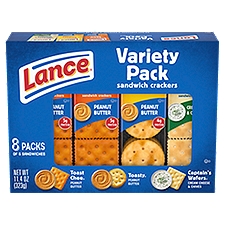 Lance Sandwich Crackers Variety Pack, 8 count, 11.4 oz