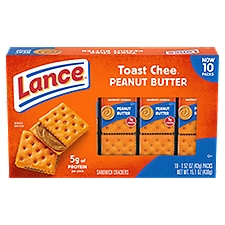 Lance Sandwich Crackers, ToastChee Peanut Butter, 10 Individual Packs, 6 Sandwiches Each