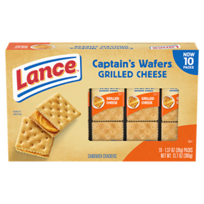 Lance Sandwich Crackers, Captain's Wafer Grilled Cheese, 10 Individual Packs, 6 Sandwiches Each