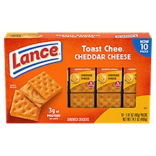 Lance Sandwich Crackers, ToastChee Cheddar, 10 Individually Wrapped Packs, 6 Sandwiches Each