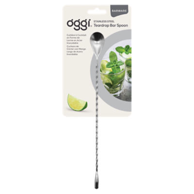 Oggi Barware Stainless Steel Teardrop Bar Spoon