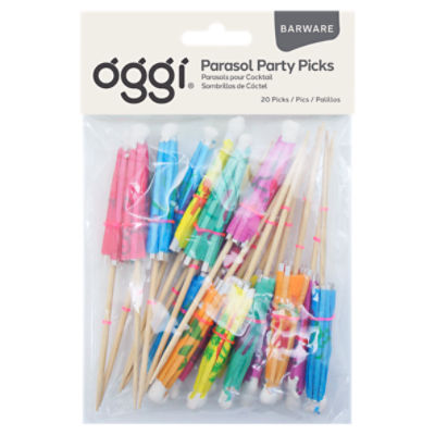 Oggi Barware Parasol Party Picks, 20 count