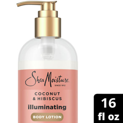 SheaMoisture Illuminating Body Lotion Coconut Oil & Hibiscus 16 oz