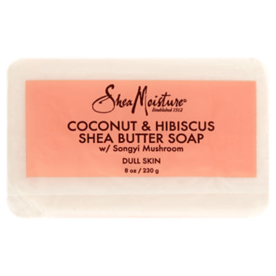 Shea Moisture Coconut & Hibiscus w/ Songyi Mushroom Shea Butter Soap, 8 oz, 8 Ounce