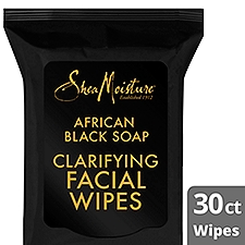 Shea Moisture African Black Soap, Clarifying Facial Wipes, 30 Each
