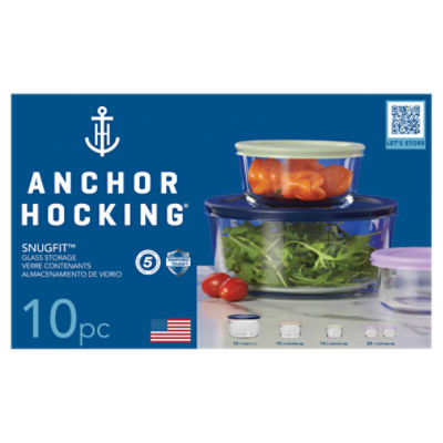 Anchor Hocking Snugfit Glass Storage, 10 count